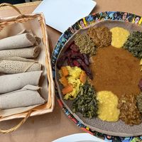 Vegan combo platter for 2  at Taffach Ethiopian Restaurant in Davis