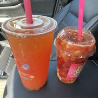 Passion fruit agua fresca and mixed fruit gazpacho….hydrating, healthy and delicious   at San Francisco Neveria & Paleteria in Michigan