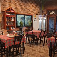 Inside at Amazing Vegan Food in Vang Vieng