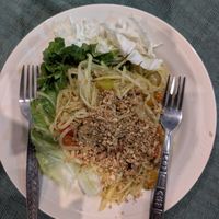 Papaya salad at Amazing Vegan Food in Vang Vieng