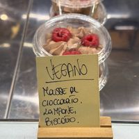 Chocolate Mousse with raspberry and crunchy biscuits at Der Gourner Pasticceria & Caffetteria in Alagna Valsesia