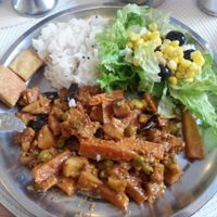 Lot's of veggie delicious food at Hare Krishna in Lisbon