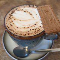 Biscoff latte with almond milk at The Garden Coffee House in Hexham