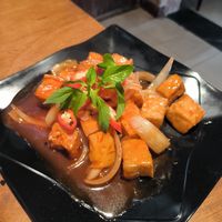 Tofu with tomato and pineapple at Tâm Vegan in Hue