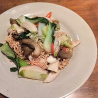 Fried noodles with mushrooms at Tâm Vegan in Hue