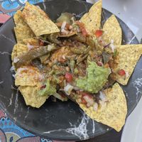 Nachos veganos (ya habíamos empezado a comerlos) at La Casita Mexicana in Las Cala De Mijas