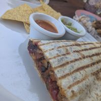 Quesadilla vegana con guacamole y salsa roja picantita at La Casita Mexicana in Las Cala De Mijas
