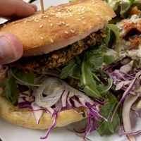 Tofu spinach burger 😍😋😛🚨 at Gartenbeiz zum Gaul in Zurich