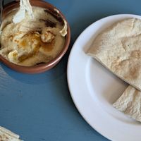 Greek night hummus + pitta at Planted Community Cafe, Refillery and Hub in Cheltenham