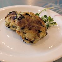 Potato cakes at Planted Community Cafe, Refillery and Hub in Cheltenham