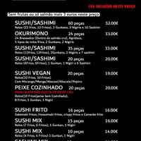 Menu  at Sushi Angel in Setúbal