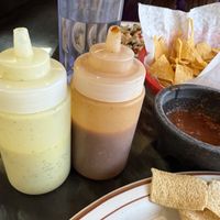 Three kids of salsa! Chips not vegan based on shared fryer so I brought my own.   at Tony's Tacos in Heber City