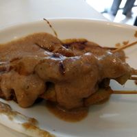 fancy nut satay at Loving Hut in Denpasar