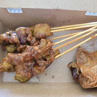 fancy nut satay at Loving Hut in Denpasar