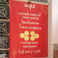 Sign outside at Nascente um Gosto de Sol in Belo Horizonte