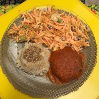 Rice, “salad” and soy patty at Nascente um Gosto de Sol in Belo Horizonte