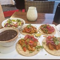 Vegan Tacos, came with a side of Salad and blackbeans at Vamos in Berlin