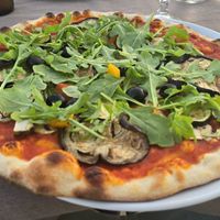 Pizza Vegetarian without cheese and with additional Ruccola at Pizzeria Funchal in Madeira