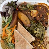 combo plate at WorldBeat Cafe in San Diego