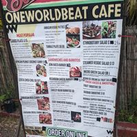 Menu at WorldBeat Cafe in San Diego