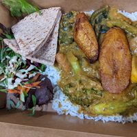 African peanut coconut curry at WorldBeat Cafe in San Diego