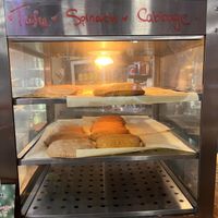 Jamaican veggie pattiess  at WorldBeat Cafe in San Diego