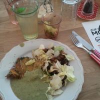 spicy pancake and green sauce at Die Zauberei in Bregenz