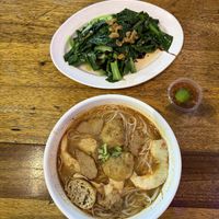 laksa and stir fried kailan  at Hope Vegetarian - 希望素食 in Kuching