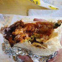 Packed burrito at Pancho's Burritos in Manchester