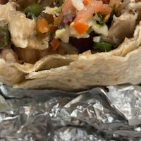 Jackfruit burrito at Pancho's Burritos in Manchester