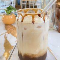 Iced vegan mocachino   at Bleu Bohème Cafè in Auroville
