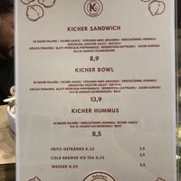 Speisekarte  at Kicherherz in Frankfurt