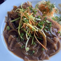 Krautkrapfen mit Zwiebelsoße  at Oberstdorfer Dampf Bier Brauerei in Oberstdorf