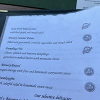 Vegan items clearly marked.  at Oberstdorfer Dampf Bier Brauerei in Oberstdorf