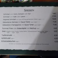 Menu at Weingut Feuerwehr Wagner in Vienna