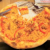 Mexicana pizza (vegan) :) at Pizza Pinocchio in Vienna