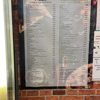 the menu   at Pizza Pinocchio in Vienna