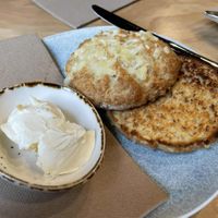 cheese scone with spread at Fika Coffee in Christchurch