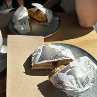 Vegan Reuben (try it!) and peanut butter bagels   at Fika Coffee in Christchurch