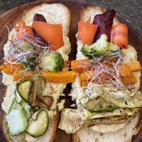 Vegan veggie toastt  at Alra Cafe in Viluppuram