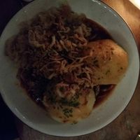 The vegan meat dumplings with sauerkraut at Augustin in Vienna