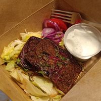 BBQ tofu with salads and fresh vegetables at Bors & Show Vegetarian Food and Fish in Baja