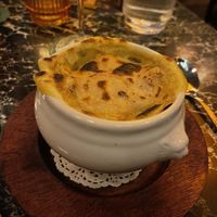 French Onion Soupp  at Vulture in San Diego