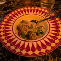 Cassoulet, the French countryside comfort food, instead of the duck comfit they seared squash and peppers. at Vulture in San Diego