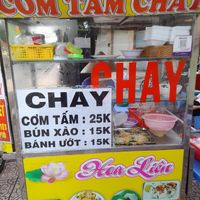 The stall with information at Quán chay Hoa Liên in Ho Chi Minh City