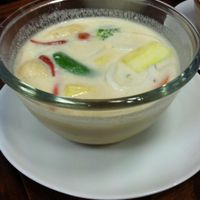 Tom Ka(spicy coconut soup)- actually not spicy, haha at Mango in Bangkok