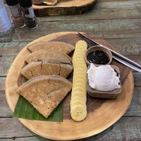 Vegan chocolate and banana gluten free pancakes   at Mango in Bangkok