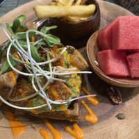 Zucchini waffles   at Mango in Bangkok