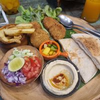 Falafel Pitta with hummus #Veganuary at Mango in Bangkok