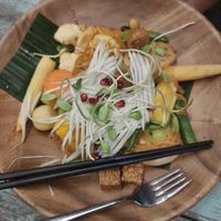 Vegan Pad Thai with tofu and tempeh at Mango in Bangkok